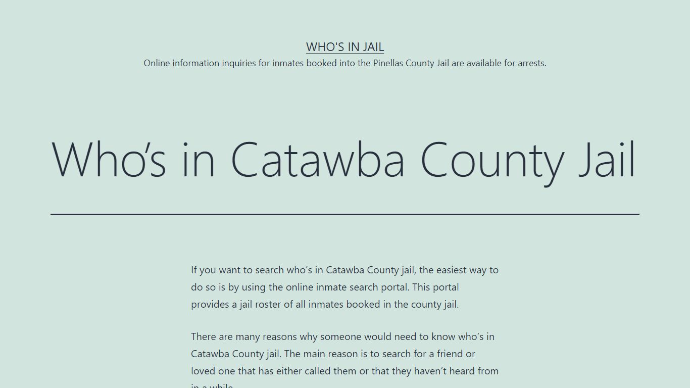 Who's in Catawba County Jail - Who's In Jail
